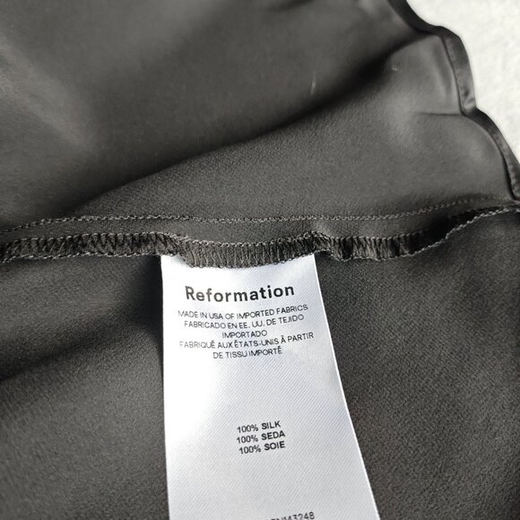 REFORMATION Layla Silk Skirt in Black, size 4 - Picture 8 of 9